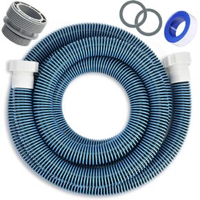 خراطيم احترافية لحمام السباحة EVA مقاس 1.5 بوصة بطول 15 قدمًا مع محول تحويل لحمامات السباحة فوق الأرض، وخراطيم استبدال المضخة، وخرطوم توصيل الفلتر شديد التحمل لملحقات حمام السباحة (أزرق) in Kuwait