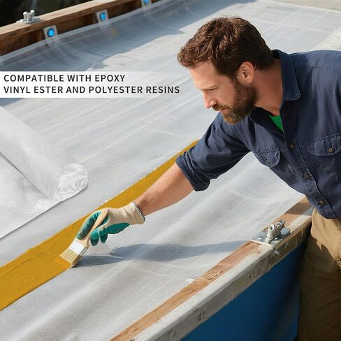 2 Pack 6 oz Fiberglass Cloth, 12 Feet x 50 Inches E-Glass Plain Weave Fabric, Woven Fabric for Auto,Surfboard, RC Plane, Boat, Tub, Pool Repair in Kuwait