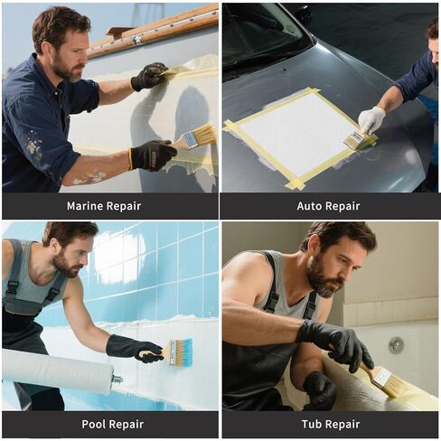 2 Pack 6 oz Fiberglass Cloth, 12 Feet x 50 Inches E-Glass Plain Weave Fabric, Woven Fabric for Auto,Surfboard, RC Plane, Boat, Tub, Pool Repair in Kuwait