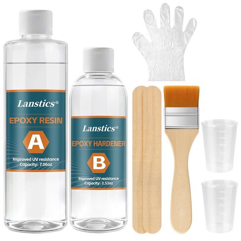 8 قطع من ألياف الكربون إصلاح كيت Lanstics ألياف الكربون إصلاح مع 200 جرام راتنجات الايبوكسي 100 جرام تصلب قياس أكواب خلط العصي قفازات فرشاة لنسيج ألياف الكربون إصلاحات DIY على السيارات الأثاث الدراجات قارب in Kuwait