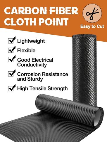 طقم إصلاح ألياف الكربون 5FT Lanstics لفة قماش من ألياف الكربون مع راتنجات الايبوكسي 100 جرام مقوي لألياف الكربون طقم راتنج النسيج لإصلاح السيارات والأقبية والقوارب in Kuwait