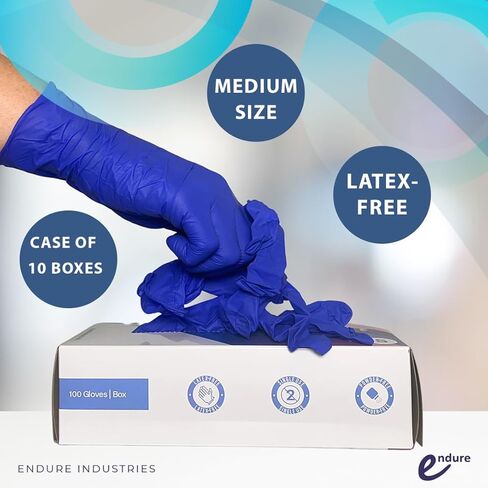 قفازات فحص النتريل الخالية من مسحوق الكوبالت الأزرق، قفاز تنظيف الطبخ القابل للتصرف 3.5 مل، سلسلة الريش in Kuwait