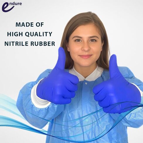 قفازات فحص النتريل الخالية من مسحوق الكوبالت الأزرق، قفاز تنظيف الطبخ القابل للتصرف 3.5 مل، سلسلة الريش in Kuwait