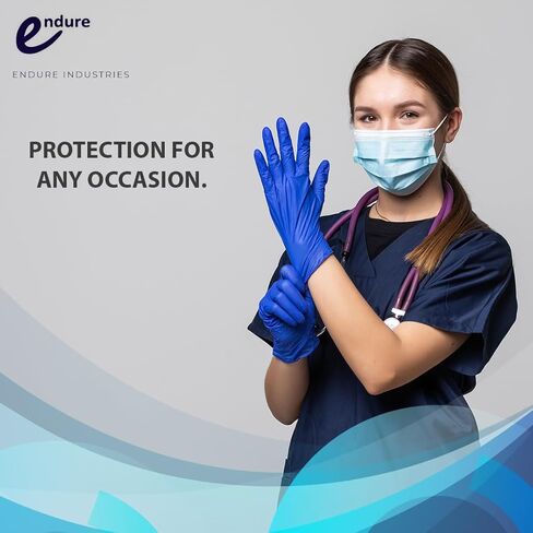 قفازات فحص النتريل الخالية من مسحوق الكوبالت الأزرق، قفاز تنظيف الطبخ القابل للتصرف 3.5 مل، سلسلة الريش in Kuwait