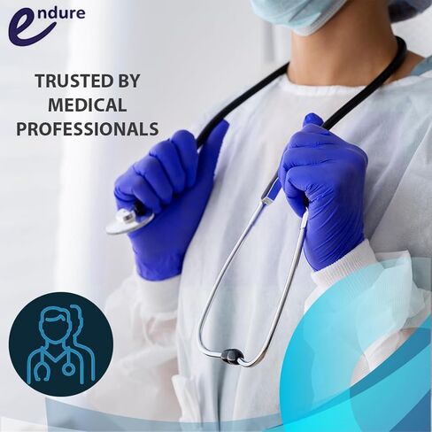 قفازات فحص النتريل الخالية من مسحوق الكوبالت الأزرق، قفاز تنظيف الطبخ القابل للتصرف 3.5 مل، سلسلة الريش in Kuwait