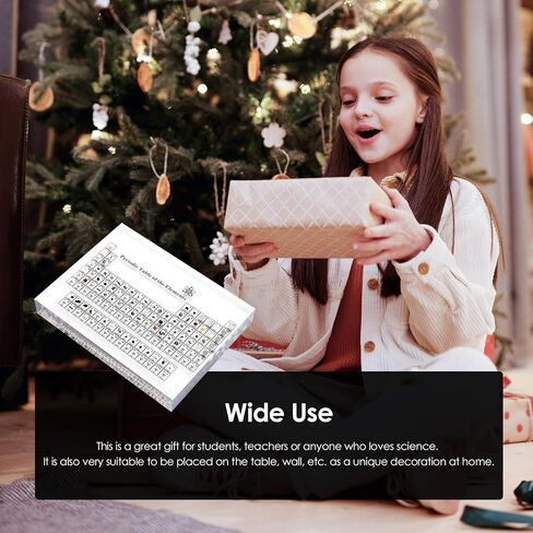 Periodic Table with Real Elements Inside, Acrylic Periodic Table Display with 83 Real Elements Samples, Craft, Teaching Tool, Gift for Kid, Students, Teacher, Science Lovers, 6*4.5*0.8 inch in Kuwait