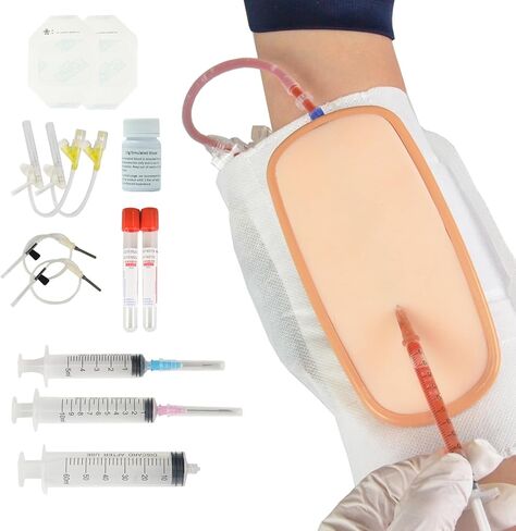 IV Practice Kit for Nursing Students – Wearable Venipuncture & IV Insertion Training Kit with Flashback Blood System, Phlebotomy Practice Model for Medical Training, IV Start Kit for Nursing School in Kuwait