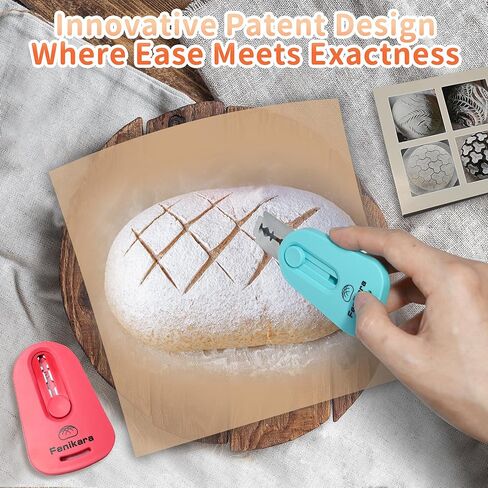 قطعتان من أداة تسجيل العجين المخمر المغناطيسي وأداة تسجيل الخبز متعددة الاستخدامات - خبز احترافي لخبز العجين المخمر وأدوات صنع الخبز - كتيب أنماط التسجيل وشفرات الحلاقة in Kuwait