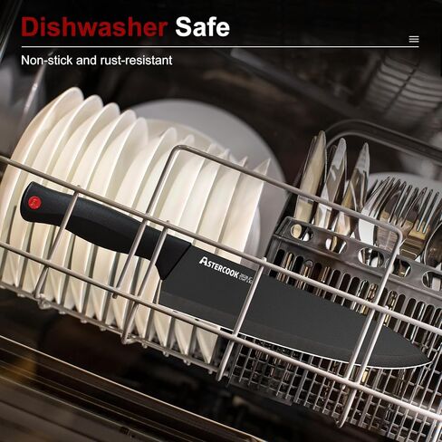 Knife Set, Astercook 15 Pieces Knife Sets for Kitchen with Block, Dishwasher Safe Kitchen Knife Set with Built in Sharpener Block, German Stainless Steel Knife Block Set, Valentine's Gift in Kuwait