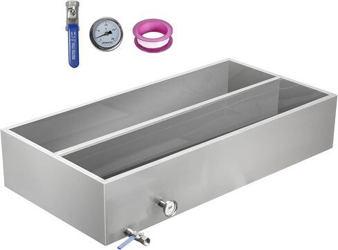 Maple Syrup Evaporator Pan, 19.5 Gal 304 Stainless Steel Maple Syrup Pan, 30 x 16 x 18.7 Inch Boiling Maple Evaporator Pan with Valve and Thermometer Feed Pan for Home, Outdoor in Kuwait