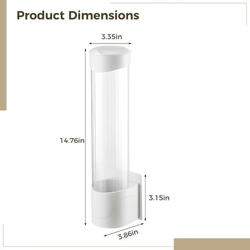 Paper Cup Dispenser for Office Home Dental Use, Wall Mount Pull Type Cup Holder Organizer, Dust Free Design Water Cooler Cup Holder for 3-6.5 Oz Disposable Cups in Kuwait