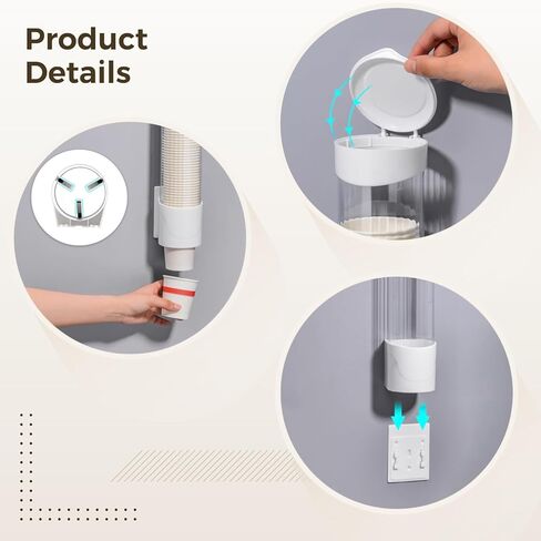 Paper Cup Dispenser for Office Home Dental Use, Wall Mount Pull Type Cup Holder Organizer, Dust Free Design Water Cooler Cup Holder for 3-6.5 Oz Disposable Cups in Kuwait