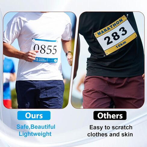 24 PCS Clear Bib Snaps for Runners, Race Number Buckle Fixing System, Triathlon Race Bib Holder, Reusable Running Bib Clips for Runners Marathon, Skating, Track in Kuwait