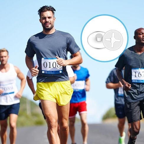 24 PCS Clear Bib Snaps for Runners, Race Number Buckle Fixing System, Triathlon Race Bib Holder, Reusable Running Bib Clips for Runners Marathon, Skating, Track in Kuwait