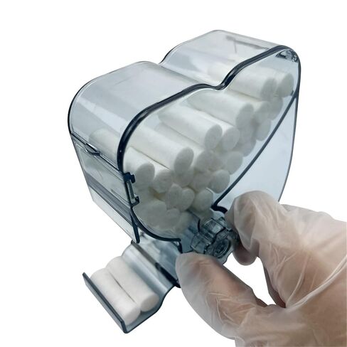 Cotton Roll Dispenser Hygienic Divider Gray Color Rotary Type Dental Cotton Roll Dispenser Holder Storage Box Dentistry Lab in Saudi Arabia