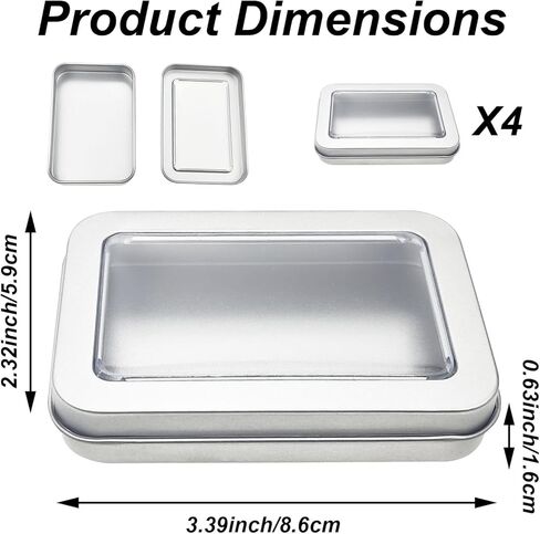 4 Pack Hair Tie Container Small Portable Travel Cotton Swab Holder Flosser Dispenser with Lid Plastic Box Storage Containers for Floss Picks Floss Cosmetic (Silver) in Kuwait