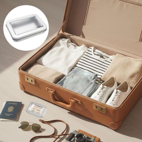 4 Pack Hair Tie Container Small Portable Travel Cotton Swab Holder Flosser Dispenser with Lid Plastic Box Storage Containers for Floss Picks Floss Cosmetic (Silver) in Kuwait