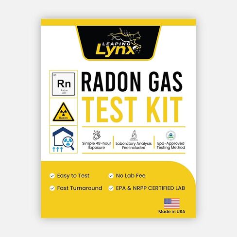EPA-Approved Radon Test Kit for Home, Lab Analysis Included | Detects Radon Gas Levels in Basements & Living Spaces | Easy-to-Use Air Quality Test with Lab Report & Discounted Shipping| Radon Detector in Kuwait