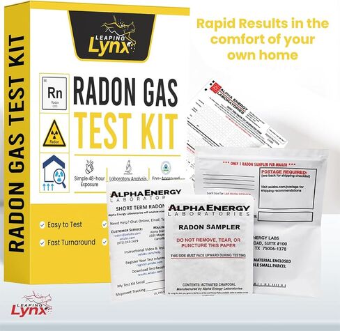 EPA-Approved Radon Test Kit for Home, Lab Analysis Included | Detects Radon Gas Levels in Basements & Living Spaces | Easy-to-Use Air Quality Test with Lab Report & Discounted Shipping| Radon Detector in Kuwait