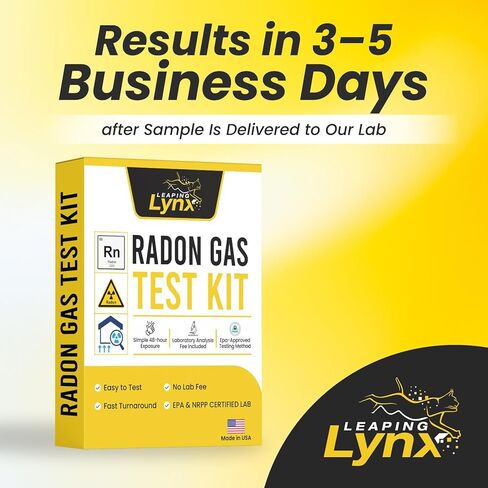 EPA-Approved Radon Test Kit for Home, Lab Analysis Included | Detects Radon Gas Levels in Basements & Living Spaces | Easy-to-Use Air Quality Test with Lab Report & Discounted Shipping| Radon Detector in Kuwait