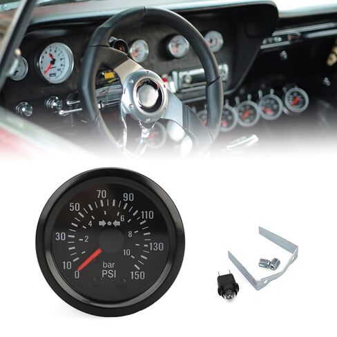 بارومتر 2-1/16 "(52 مللي متر) أداة قياس آلات البناء 0-10BAR / 0-150PSI أداة قياس ضغط الزيت in Saudi Arabia