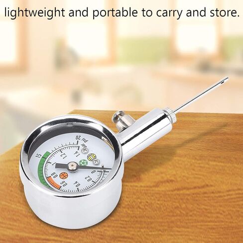 Basketball Air Pressure Gauge, Heavy Duty Metal Barometer Tool Mini Utility Ball Pressure Gauge Soccer Air Compressor Test for Football Volleyball in Saudi Arabia