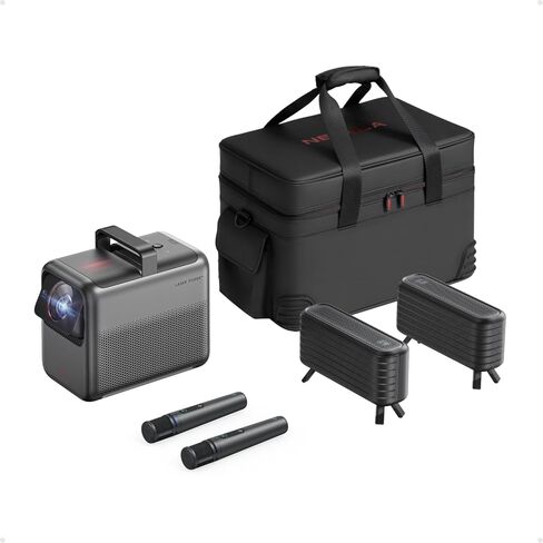 NEBULA X1 Triple Laser 4K Projector, 3,500 ANSI Lumens, 56,000:1 Contrast, 40W Stereo Sound, 0.9-1.5 Optical Zoom, Smart AI, Dolby Vision, 300" Screen, Built-In Micro Gimbal, GTV, Handle, Outdoor in Saudi Arabia