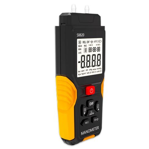 مقياس ضغط الهواء الرقمي، +/- 36.80 كيلو باسكال 147.7 بوصة ارتفاع 20 مقياس ضغط ثنائي المنفذ، مقياس الضغط التفاضلي لأنظمة تكييف الهواء، قنوات التهوية، التدفئة والتهوية وتكييف الهواء، جهاز اختبار ضغط الغاز in Kuwait