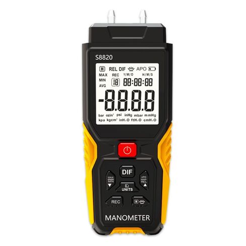 مقياس ضغط الهواء الرقمي، +/- 36.80 كيلو باسكال 147.7 بوصة ارتفاع 20 مقياس ضغط ثنائي المنفذ، مقياس الضغط التفاضلي لأنظمة تكييف الهواء، قنوات التهوية، التدفئة والتهوية وتكييف الهواء، جهاز اختبار ضغط الغاز in Kuwait