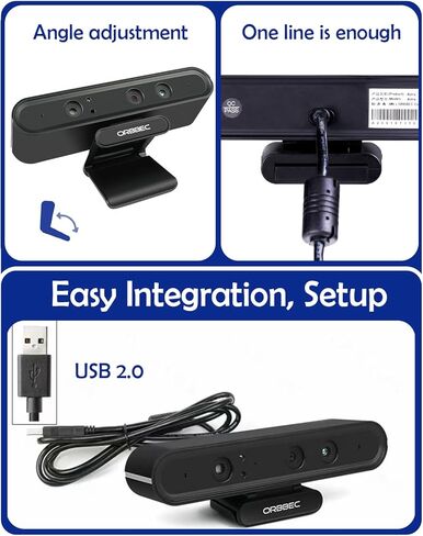 Astra Pro 3D Depth Camera Indoor ±3mm Accuracy, 8m Max Range, Multi-Camera Sync, ROS1/2 Robot Part for Robotics Research, AI Vision, SLAM, 3D Scanning in Kuwait