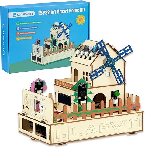 مجموعة LAFVIN IOT ESP32 Smart House Starter تدعم التعرف على الصوت والتحكم في التطبيقات المتوافقة مع Arduino IDE مع برنامج تعليمي in Kuwait