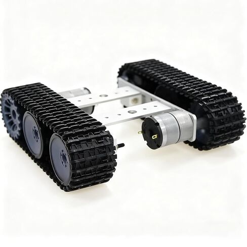 Premium Metal Tank Chassis Robotic Learning Kit with 2pcs Tracks, DIY Intelligent Robot Tracked Car Chassis Starter Kits for Arduino RaspberryPie Python MicroBit Steam Education Experiment (Silver) in Kuwait