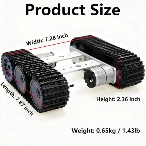Premium Metal Tank Chassis Robotic Learning Kit with 2pcs Tracks, DIY Intelligent Robot Tracked Car Chassis Starter Kits for Arduino RaspberryPie Python MicroBit Steam Education Experiment (Silver) in Kuwait