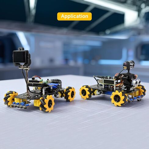4WD Mecanum Wheel Robot Chassis Car Kit 360° Omnidirectional Movement with Metal Chassis and TT Motor Robot Building Platform Robot Car DIY Kit for Arduino/Microbit/Raspberry Pi (Unassembled) in Saudi Arabia