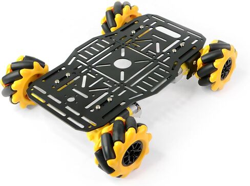 4WD Mecanum Wheel Robot Chassis Car Kit 360° Omnidirectional Movement with Metal Chassis and TT Motor Robot Building Platform Robot Car DIY Kit for Arduino/Microbit/Raspberry Pi (Unassembled) in Saudi Arabia