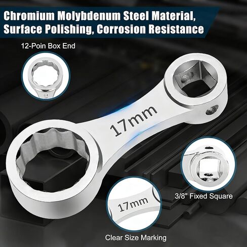 مجموعة محول عزم الدوران 12 قطعة مترية، تتضمن 10، 11، 12، 13، 14، 15، 16، 17، 18، 19 ملم، 12 نقطة نهاية صندوق مفتاح عزم الدوران محول تمديد 3/8 بوصة، مع محولات محرك 1/2 بوصة + 1/4 بوصة in Kuwait