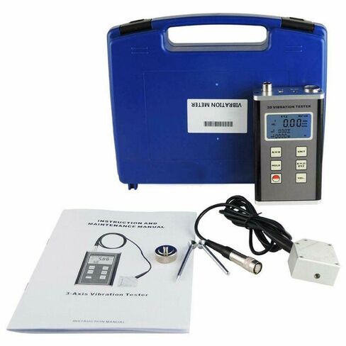 VM-6380 3 Axis Piezoelectric Accelerometer Vibration Meter VM6380 3D Velocity Tester Vibrometer Gauge 10Hz~10kHz Data Logger Accelerometer in Kuwait