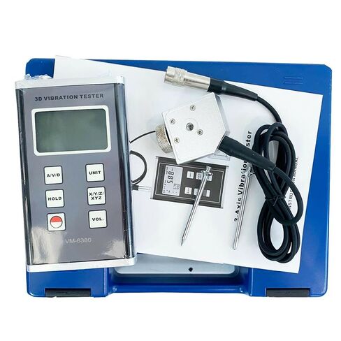 VM-6380 3 Axis Piezoelectric Accelerometer Vibration Meter VM6380 3D Velocity Tester Vibrometer Gauge 10Hz~10kHz Data Logger Accelerometer in Kuwait