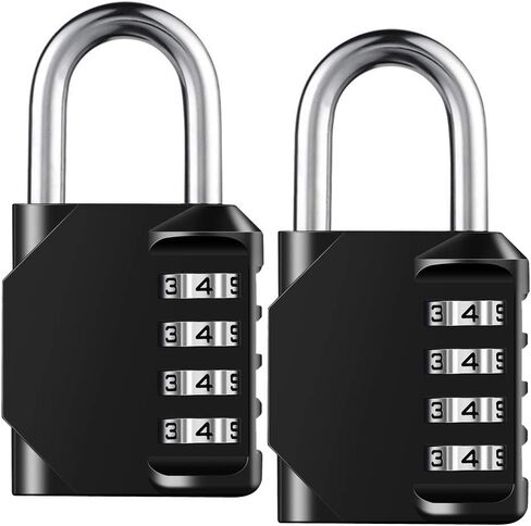 Combination Lock Resettable 4 Digit Padlock with Combination, AIHYTU Waterproof and Heavy Duty Combination Padlock Outdoor for School Gym Locker, Fence Gate, Toolbox, Employee Hasp Locker – 2 Pack in Saudi Arabia