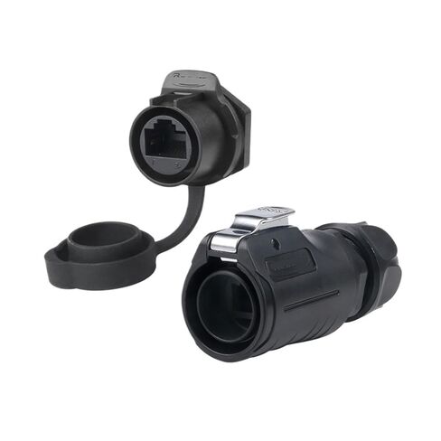 LP20 Network Cable Aviation Plug CAT6 Black Data Interface RJ45 Waterproof Network Cable Adapter(Male Plug) in Kuwait