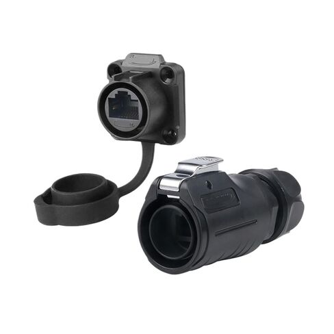 LP20 Network Cable Aviation Plug CAT6 Black Data Interface RJ45 Waterproof Network Cable Adapter(Male Plug) in Saudi Arabia