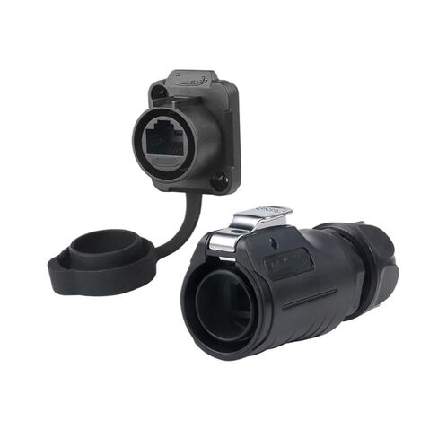 LP20 Network Cable Aviation Plug CAT6 Black Data Interface RJ45 Waterproof Network Cable Adapter(Male Plug) in Saudi Arabia