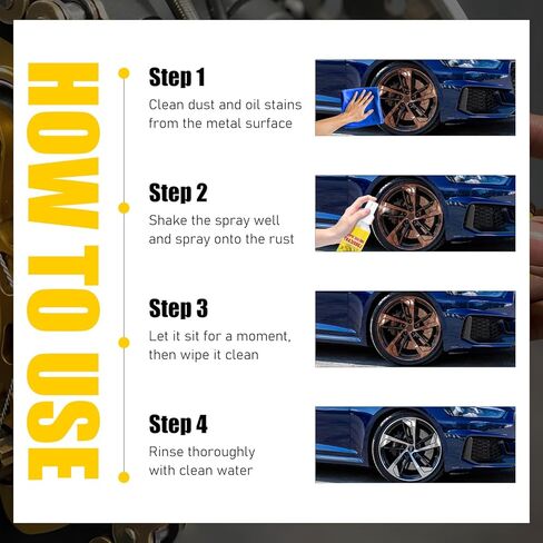 Anti-Rust Lubricant Spray & Rust Removerm, Multi-Purpose Lubricant Rust Remover Sprays, Rust Remover Spray for Metal, Fast-Acting Lubricant Rust Dissolver for Vehicles, Chains, Bolts(2pcs) in Kuwait