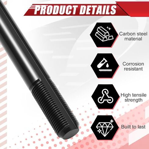 Hicarer 2 Pcs 5/8" x 8" Long Threaded Jackshaft, Mini Bike Axle, 3/16" Keyway, 5/8-18 x 2" Thread for Go Kart Mini Bike Torque Converter Replacement Parts in Kuwait