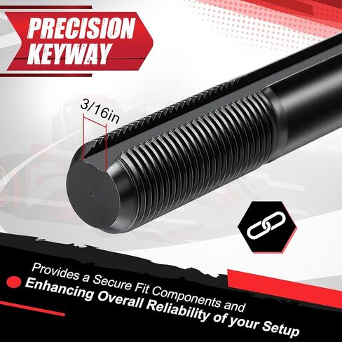 Hicarer 2 Pcs 5/8" x 8" Long Threaded Jackshaft, Mini Bike Axle, 3/16" Keyway, 5/8-18 x 2" Thread for Go Kart Mini Bike Torque Converter Replacement Parts in Kuwait