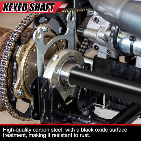 Hicarer 2 Pcs 5/8" x 8" Long Threaded Jackshaft, Mini Bike Axle, 3/16" Keyway, 5/8-18 x 2" Thread for Go Kart Mini Bike Torque Converter Replacement Parts in Kuwait