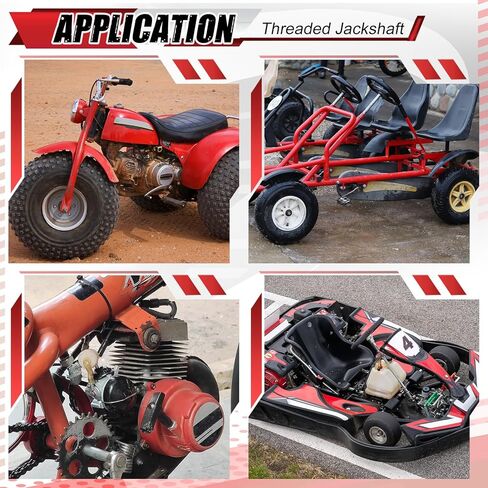 Hicarer 2 Pcs 5/8" x 8" Long Threaded Jackshaft, Mini Bike Axle, 3/16" Keyway, 5/8-18 x 2" Thread for Go Kart Mini Bike Torque Converter Replacement Parts in Kuwait