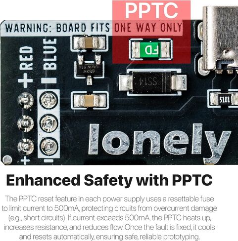 3 وحدات إمداد طاقة للوحة الخبز - 3.3 فولت/5 فولت قابلة للتحويل USB-C، حماية 500 مللي أمبير لـ Arduino، Raspberry Pi DIY Prototyping (لوحات الخبز غير متضمنة) in Kuwait