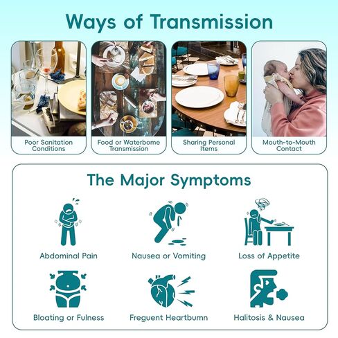 BlissKiss Rapid H. Pylori Home Screening Test Kit, 2 Pack | Detect in 3 Minutes | Easy 3-Step Self-Test | Over 99% Accuracy| Multi-Language Guide in Kuwait
