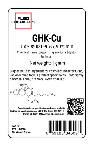 مسحوق الببتيد النحاسي GHK-CU، 99% دقيقة، CAS 89030-95-5، 1 جرام in Kuwait